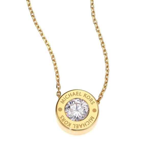 NEW GOLD Brilliant Pendant Necklace CZ Diamond - Picture 1 of 4